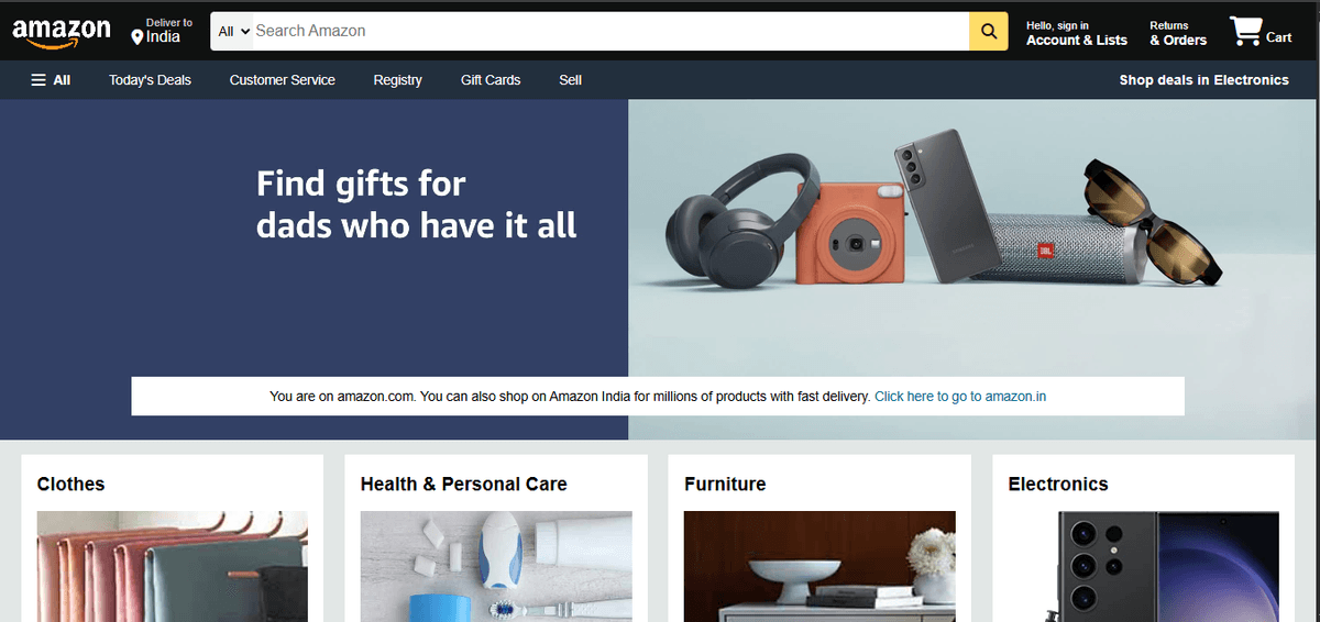 Amazon Landing Page